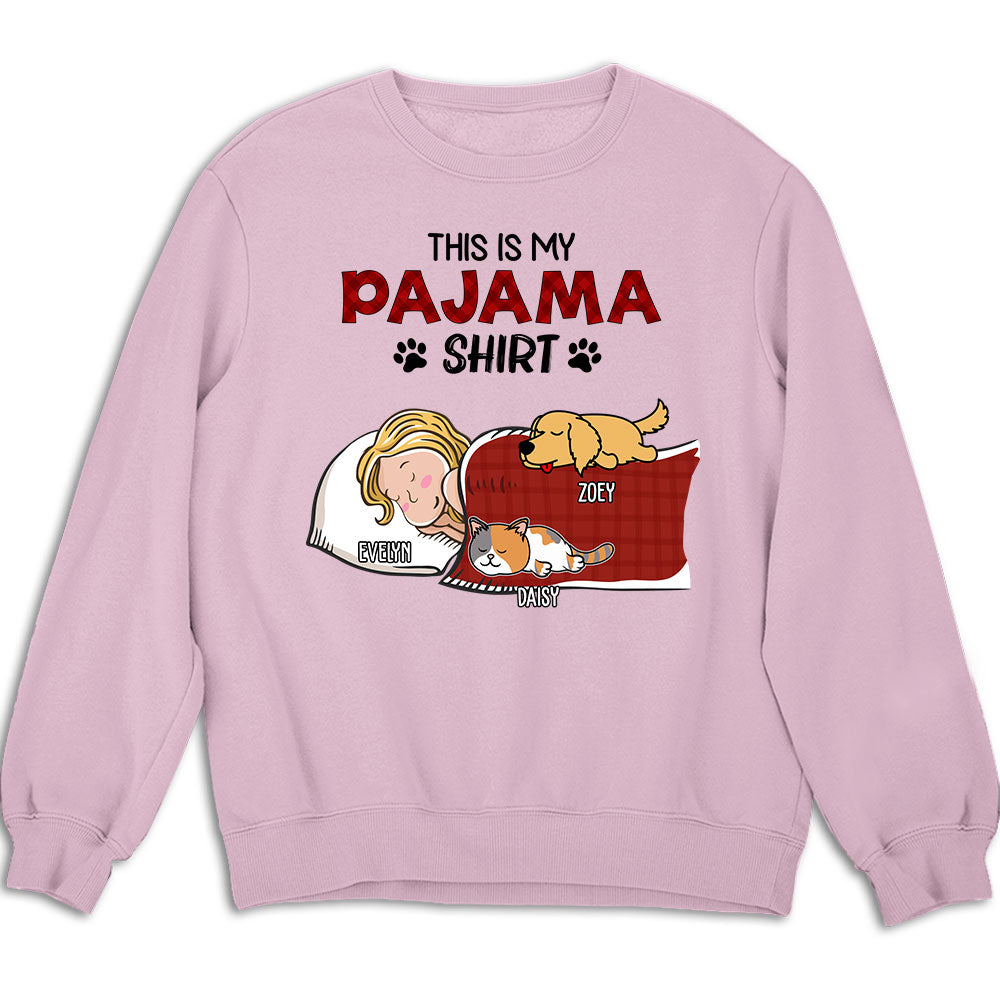 Personalized Custom Sleeping Pet Pajama Sweatshirt - 8.0 oz Unisex