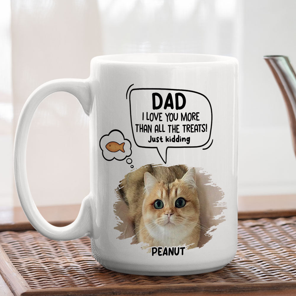 Cat Just Kidding - Personalized Custom Coffee Mug for Pet Lovers (11oz & 15oz)