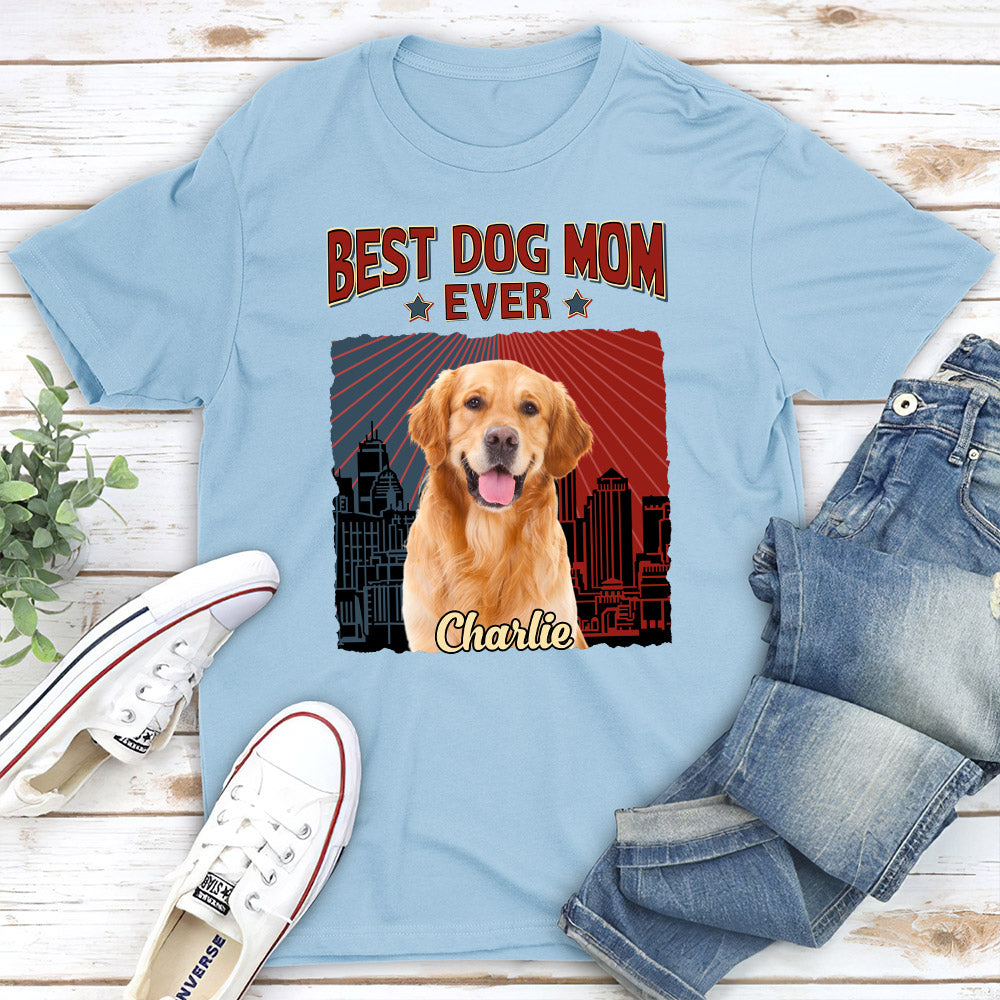 Best Dog Dad Mom Ever - Personalized Custom Unisex Cotton Blend T-shirt for Pet Lovers