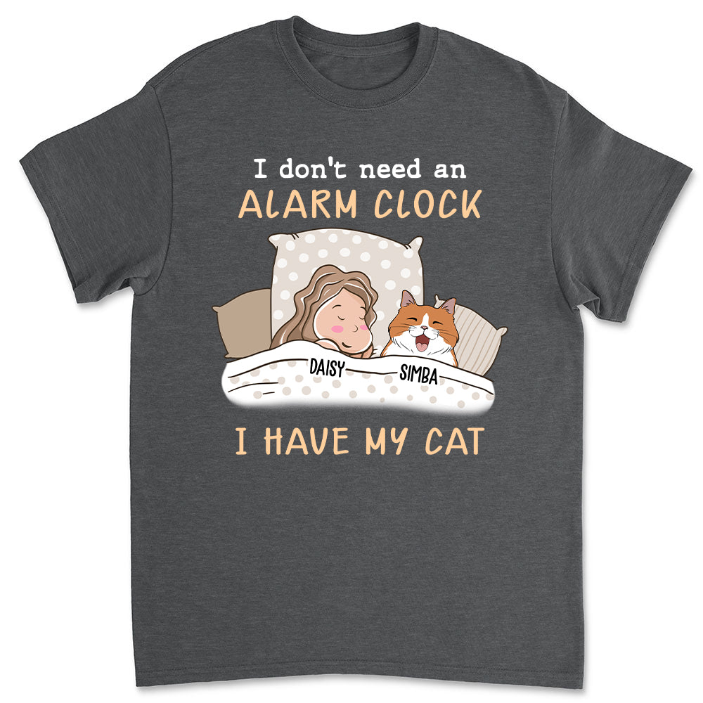 My Cat Is The Best Alarm Clock - Personalized Custom Unisex 5.3 oz Heavy Cotton T-shirt