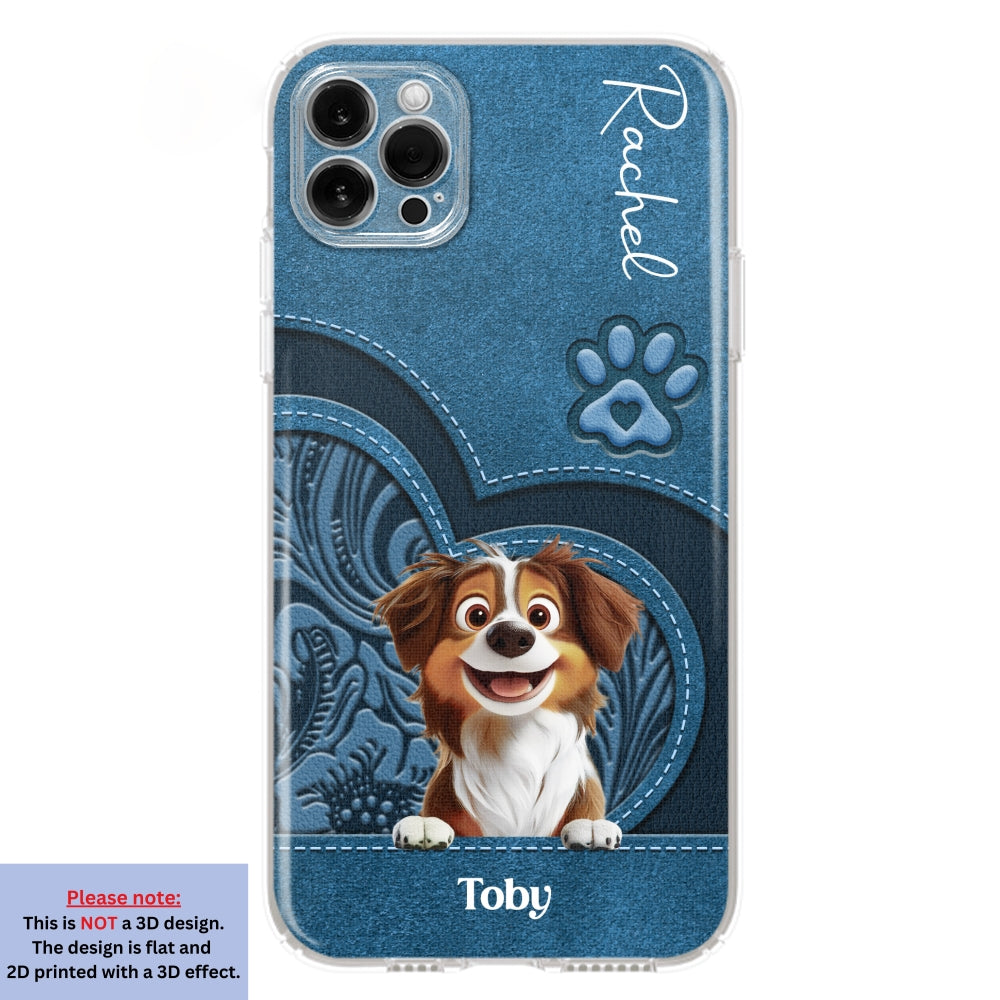 Adorable Dog Cartoon Personalized Custom Leather Phone Case