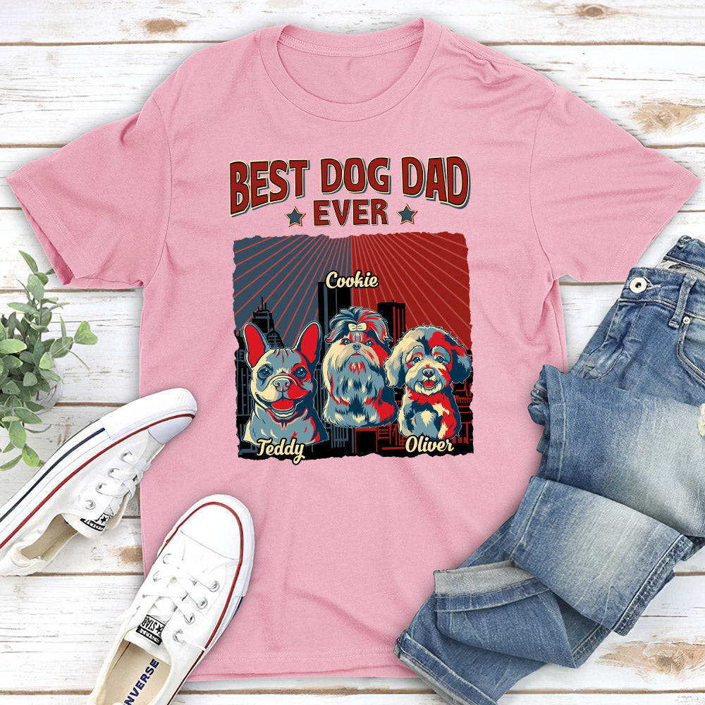 Best Dog Dad Mom Ever - Personalized Custom Unisex Cotton Blend T-shirt for Pet Lovers