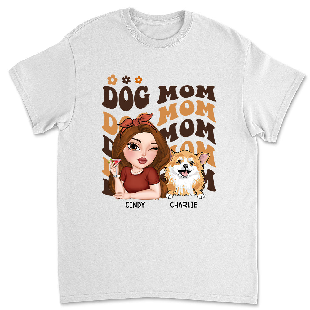 I Am A Dog Mom - Personalized Custom Unisex 5.3 oz T-shirt for Pet Lovers