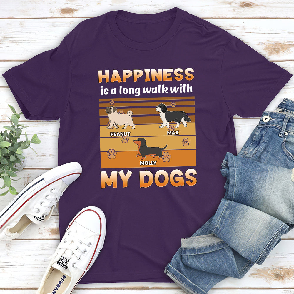 Long Walk With Dog - Personalized Custom Unisex 5.3 oz T-shirt for Pet Lovers