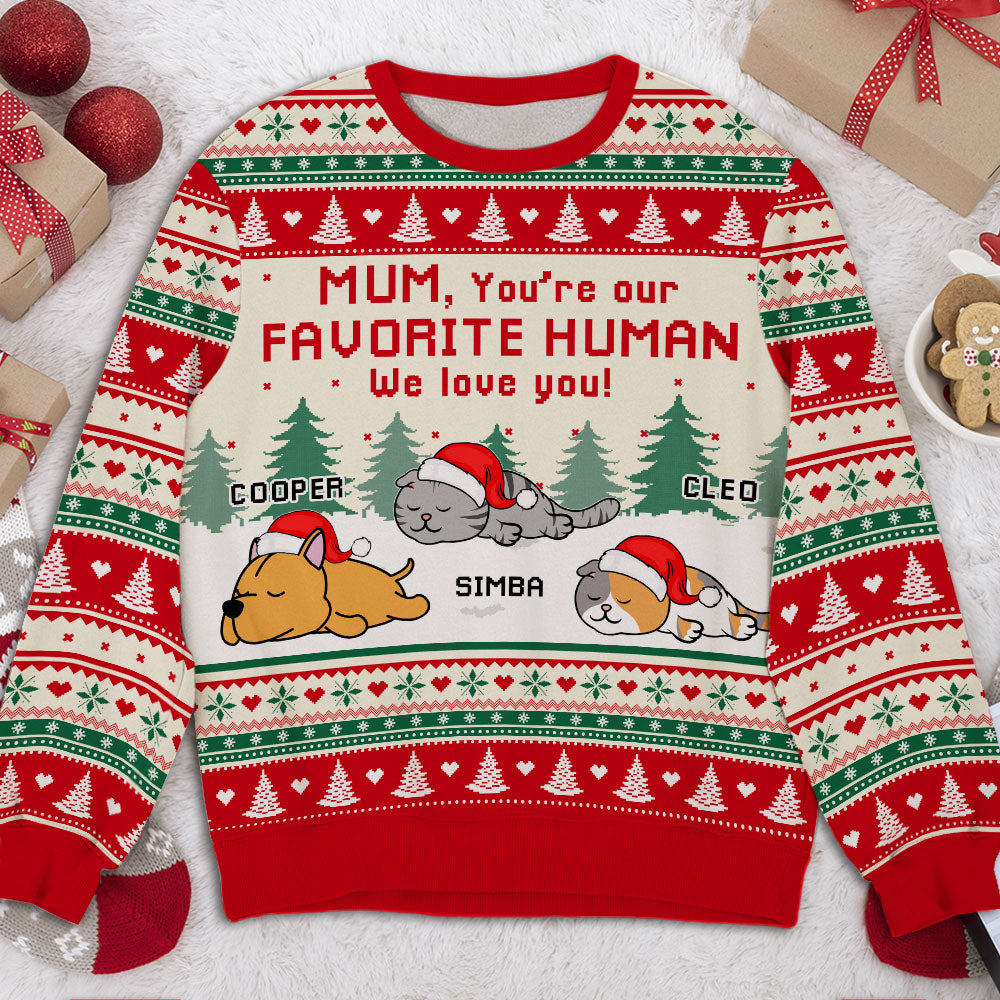 To My Favorite Human - Personalized Custom All-Over-Print Unisex 8.8 oz Polyester Blend Sweatshirt
