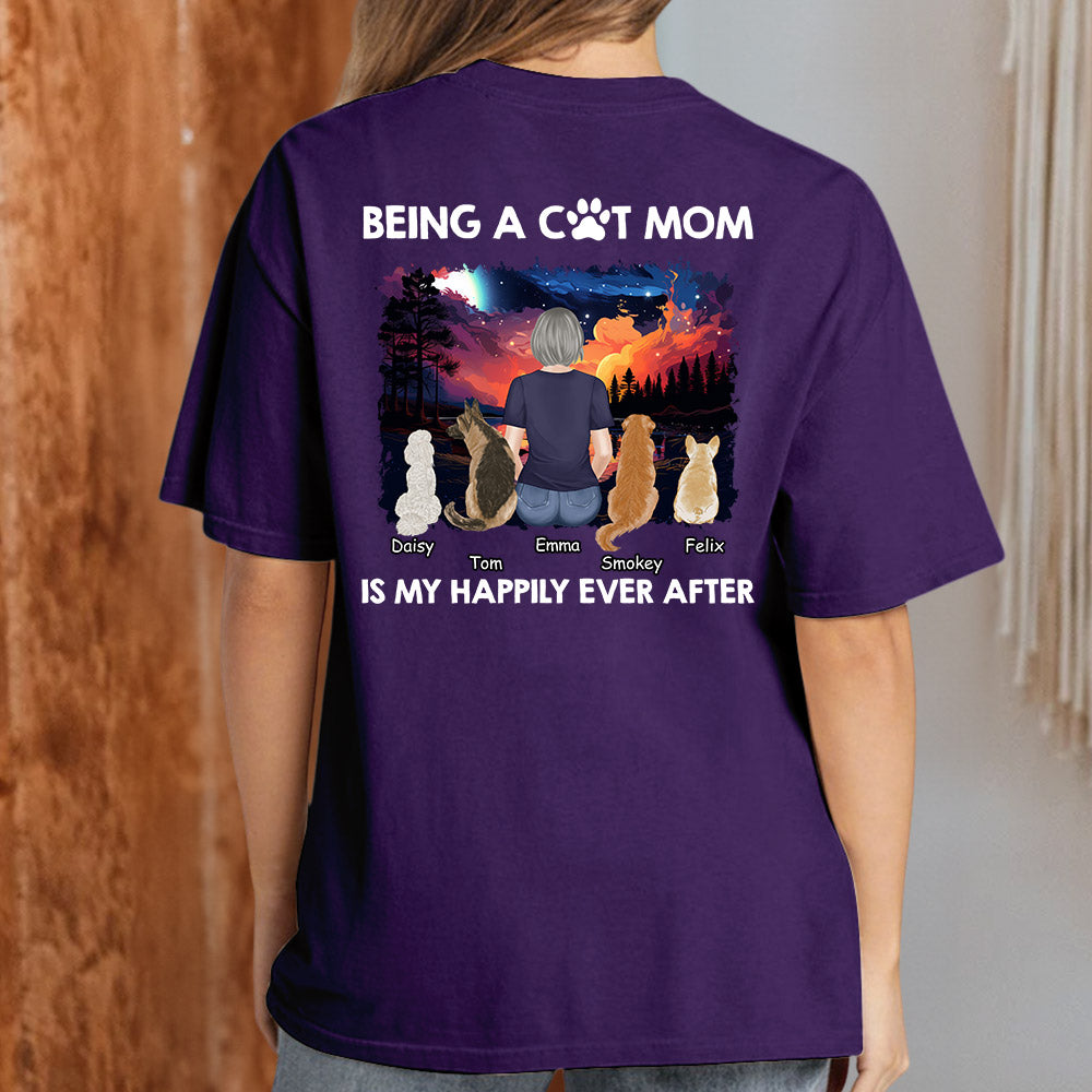 Happy Mom Together - Personalized Custom Unisex Cotton Blend T-shirt for Pet Lovers
