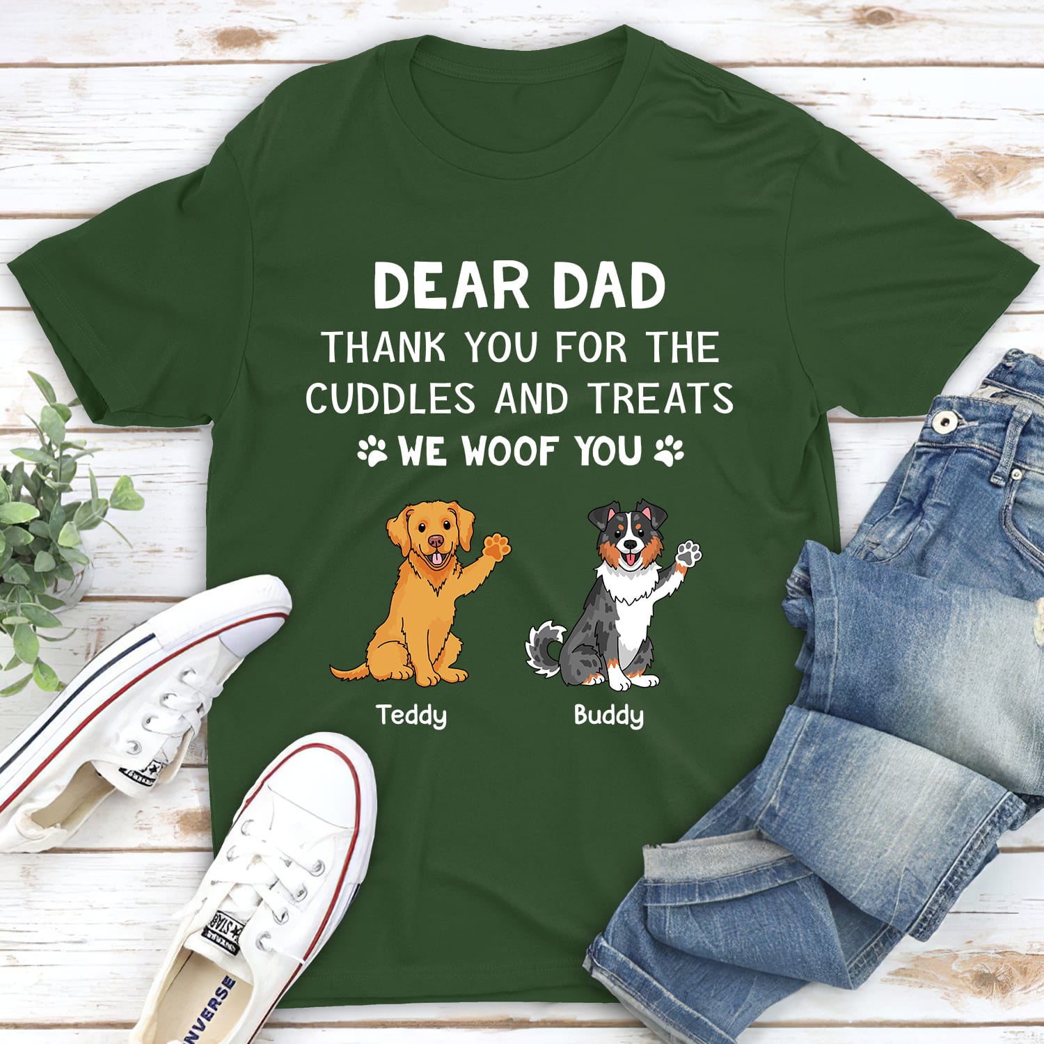 Cuddles And Treats - Personalized Custom Unisex 5.3 oz T-shirt for Pet Lovers