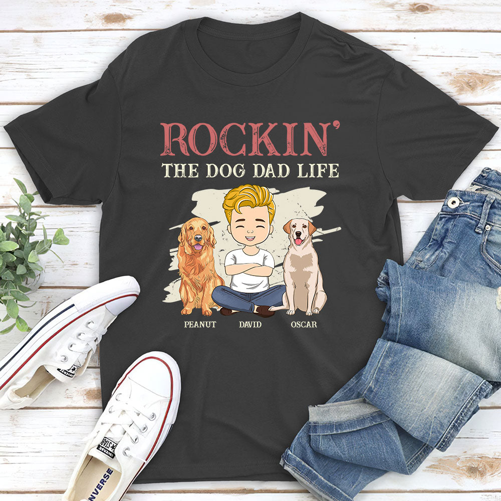 Rockin' Dog Mom - Personalized Custom Unisex 5.3 oz T-shirt for Pet Lovers