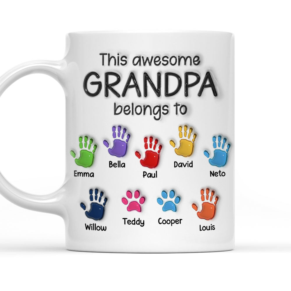 Personalized Custom 3D Inflated Effect Mug - The Perfect Father's Day Gift for Awesome Grandpa