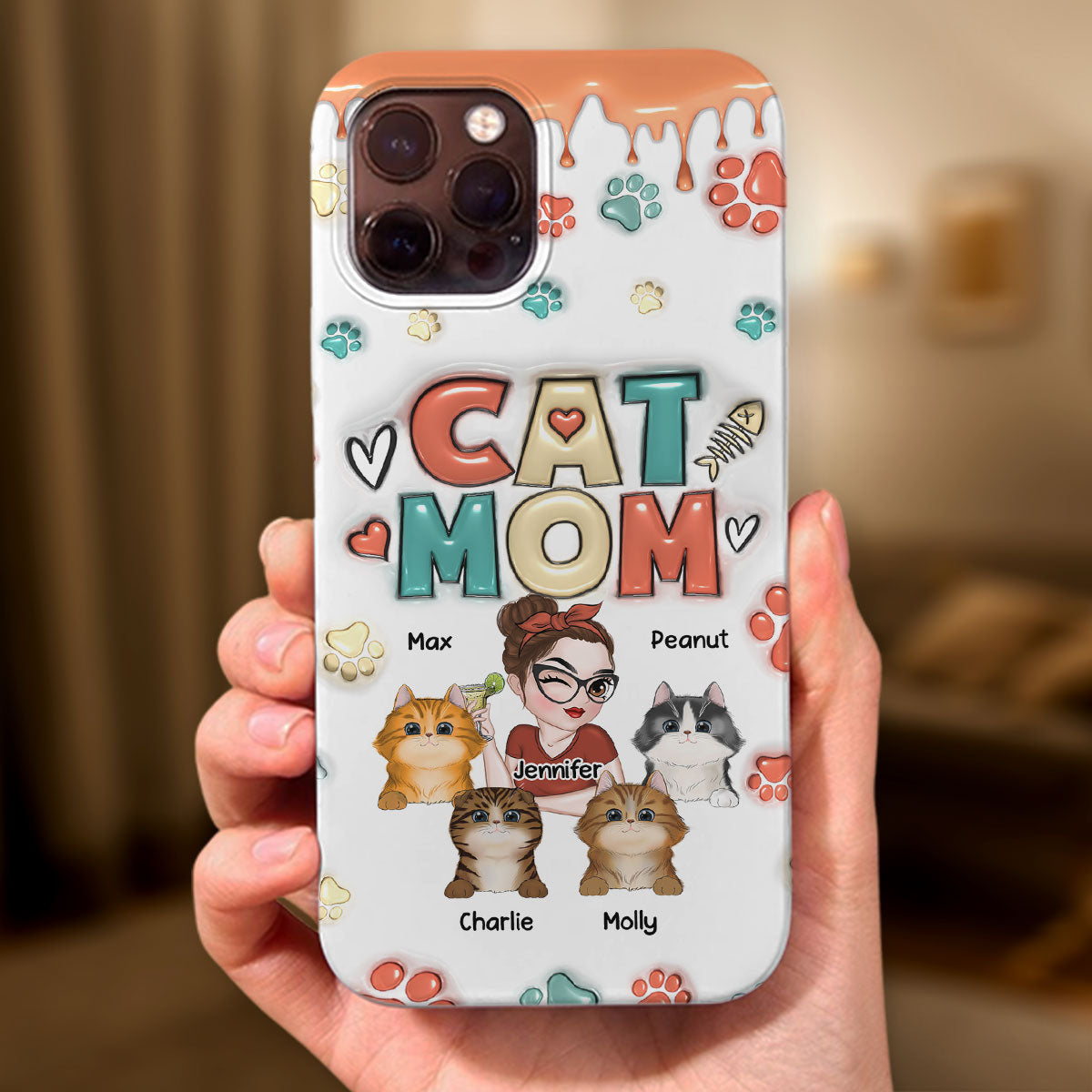 My Lovely Cat - Personalized Custom 3D Inflated Effect Smartphone Case for Unique Style