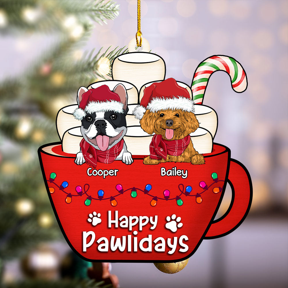 Sweet Pawlidays - Personalized Custom Single - Layered Wood Christmas Ornament for Pet Lovers