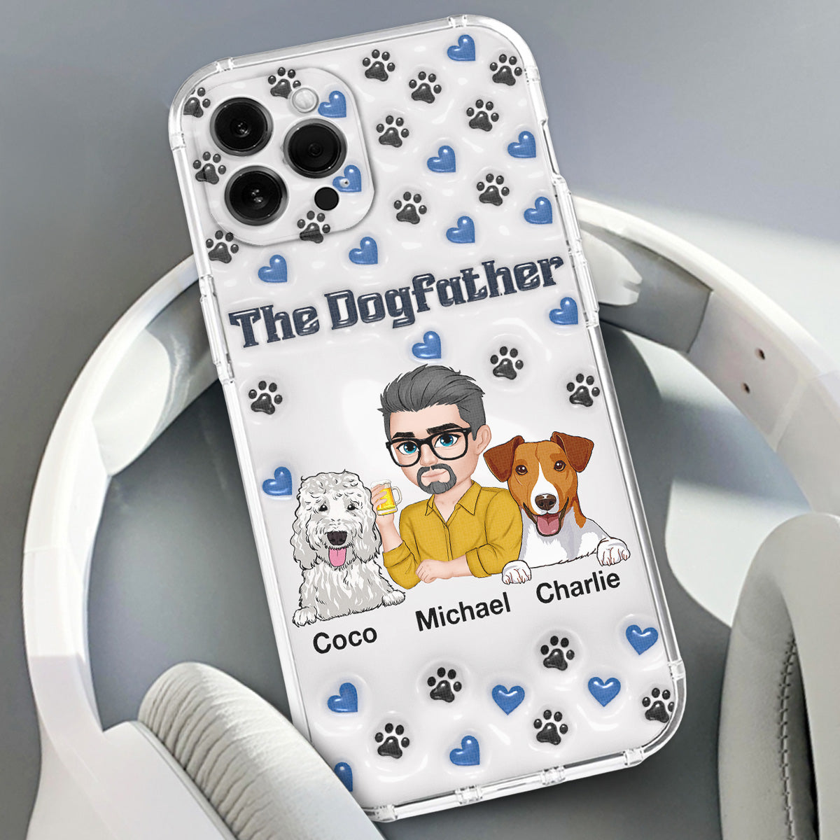 Stylish Dog Dad - Exquisitely Personalized Custom 3D Inflated Effect Smartphone Case