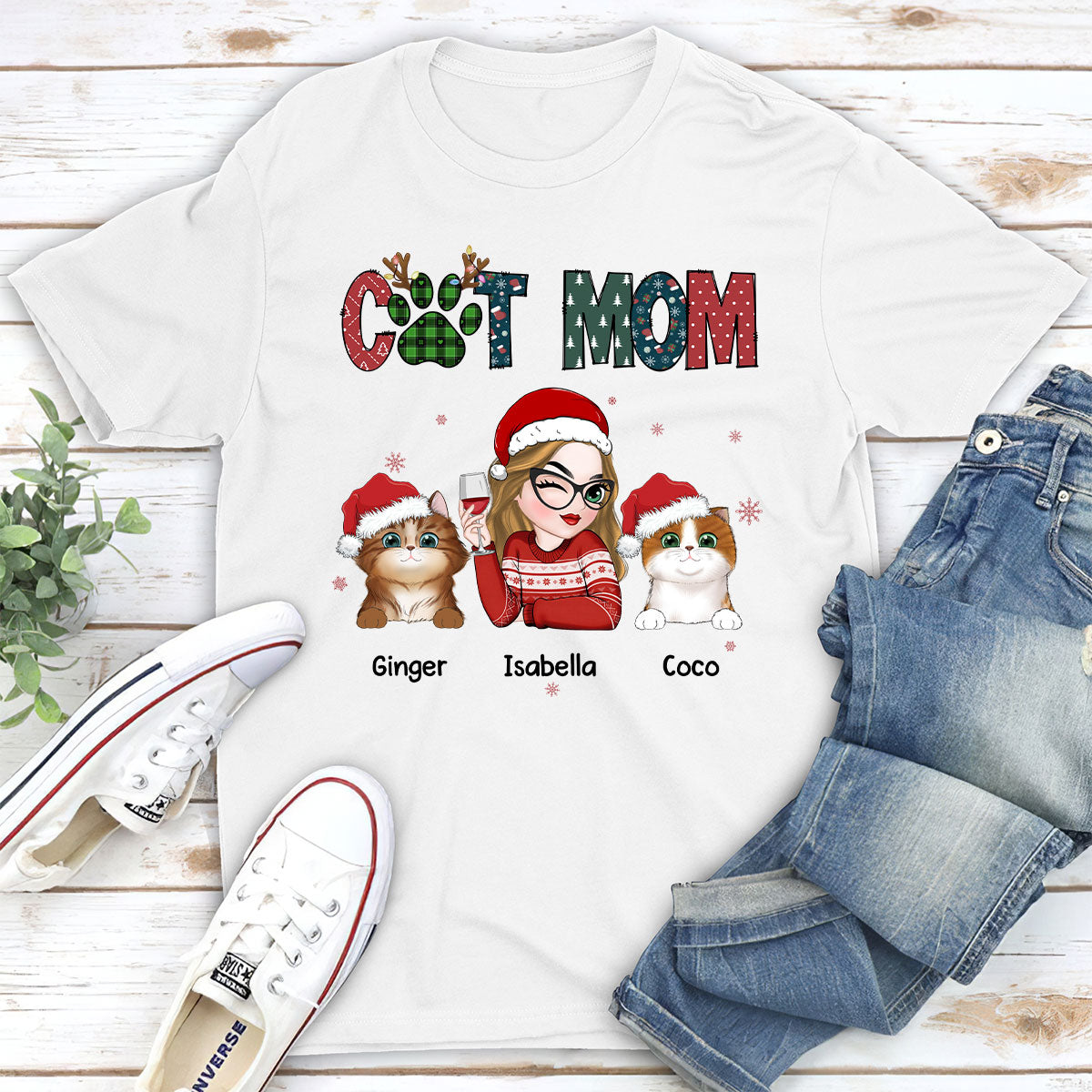 My Lovely Cat Mom - Personalized Custom Unisex 5.3 oz T-shirt for Pet Lovers