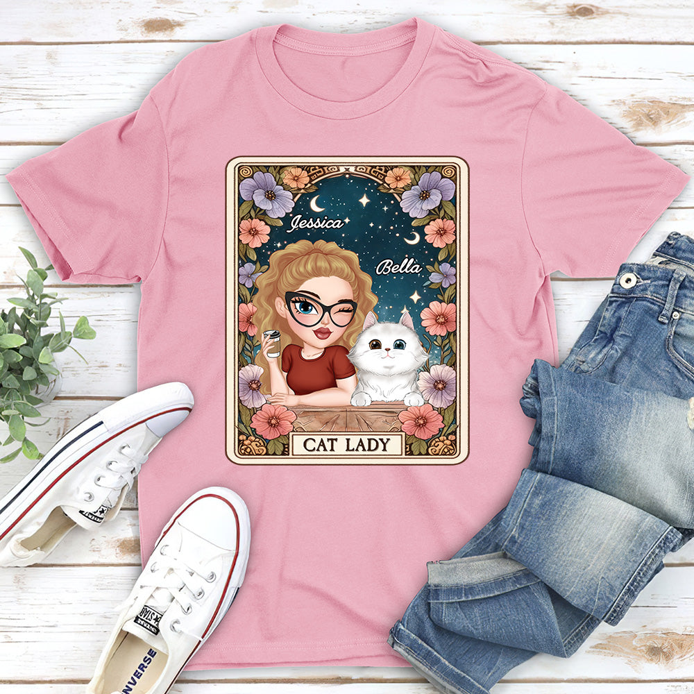 Customizable Cat Lady Tarot Unisex T-Shirt - Ideal Gift for Pet Lovers