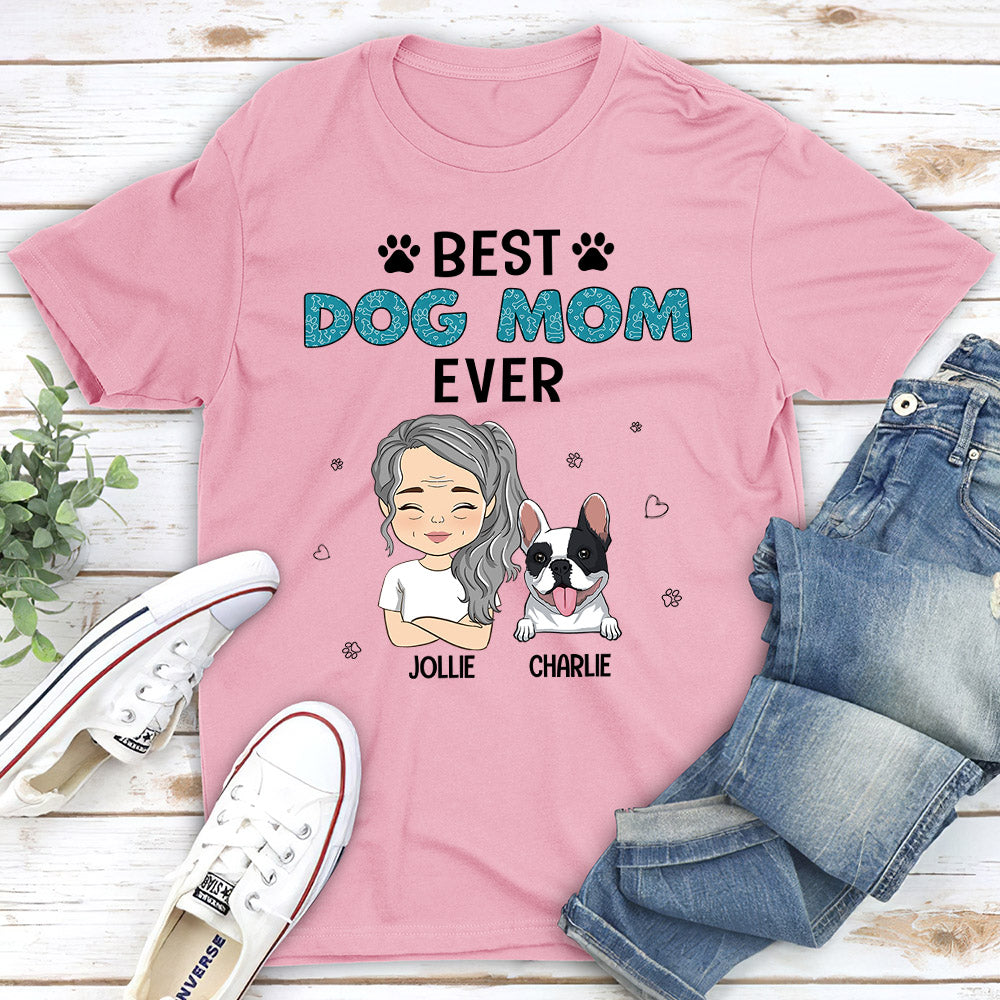 Best Dog Mom Chibi - Personalized Custom Unisex 5.3 oz T-shirt for Pet Lovers