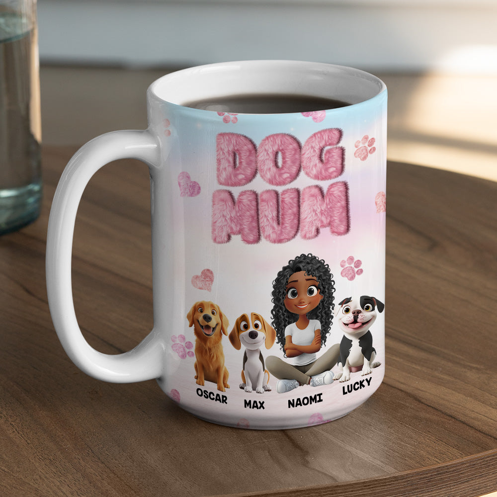 Fluffy Dog Mom - Exquisite Personalized Custom 3D Inflated Effect Ceramic Mug (11oz & 15oz)