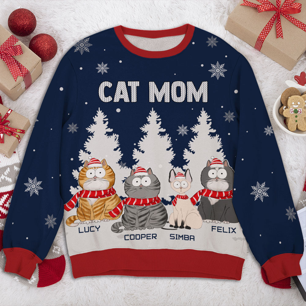 Unique Personalized Custom All-Over-Print Dog & Cat Winter Sweatshirt for Pet Lovers