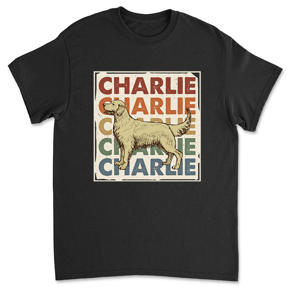 Love My Darling Vintage Dog - Personalized Custom Unisex 5.3 oz T-shirt for Pet Lovers