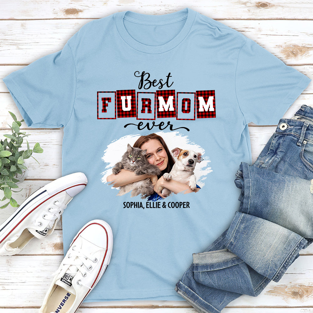 Best Fur Mom Of The Year Personalized Custom Unisex 5.3 oz T-shirt with Copyrighted Artwork
