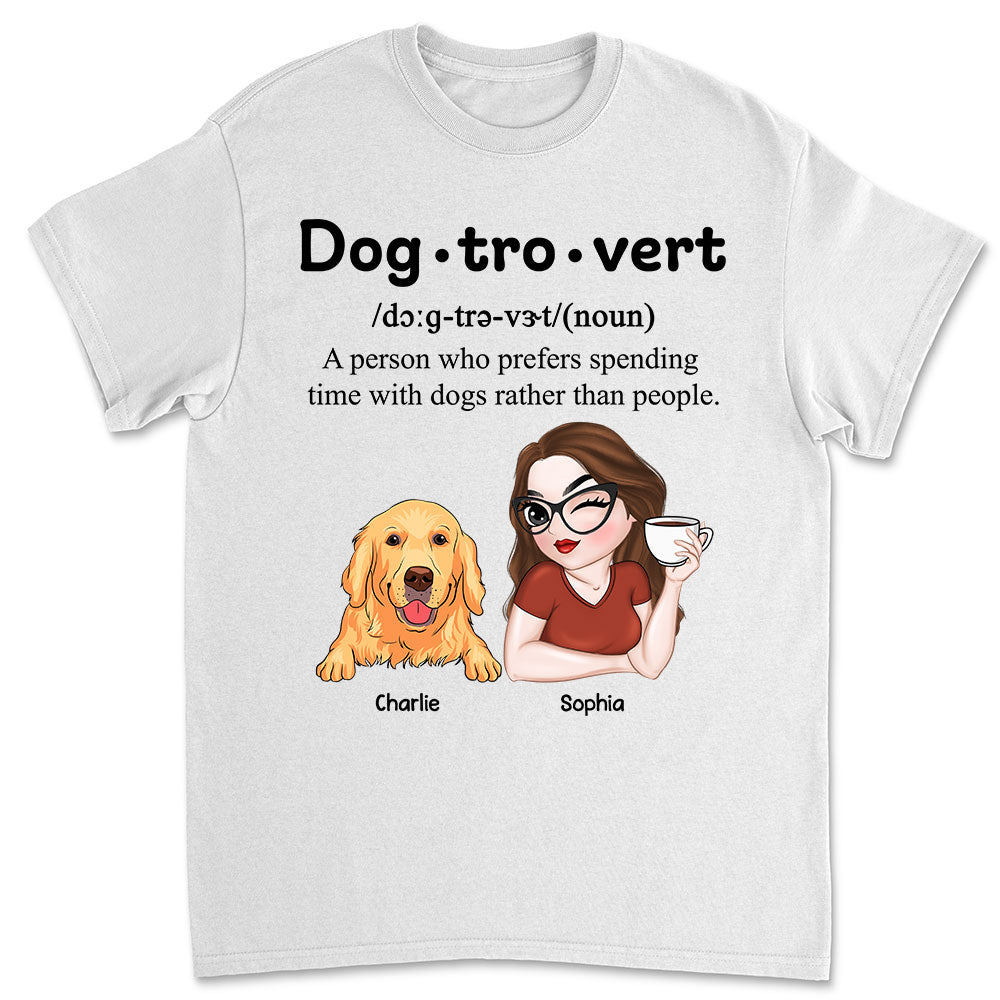 Im A Dogtrovert - Personalized Custom Unisex 5.3 oz Heavy Cotton T-shirt