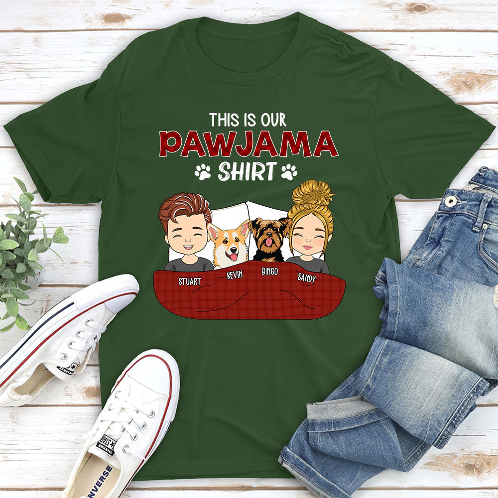 Personalized Custom Unisex Couple Pajama Shirt Version T-shirt - Ideal Gift for Pet Lovers