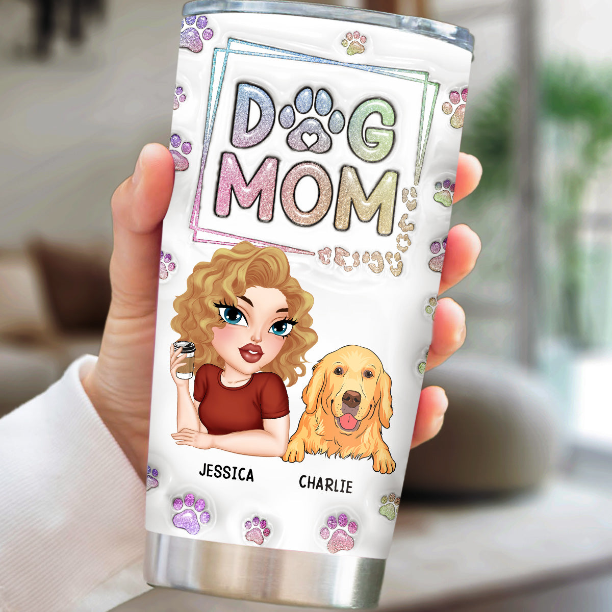 The Ultimate Personalized 3D Inflated Effect Tumbler for the Greatest Dog Moms Ever