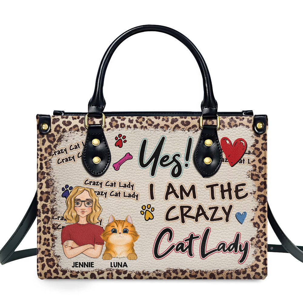 Crazy Dog Lady - Unique Personalized Custom Leather Handbag for Dog Lovers