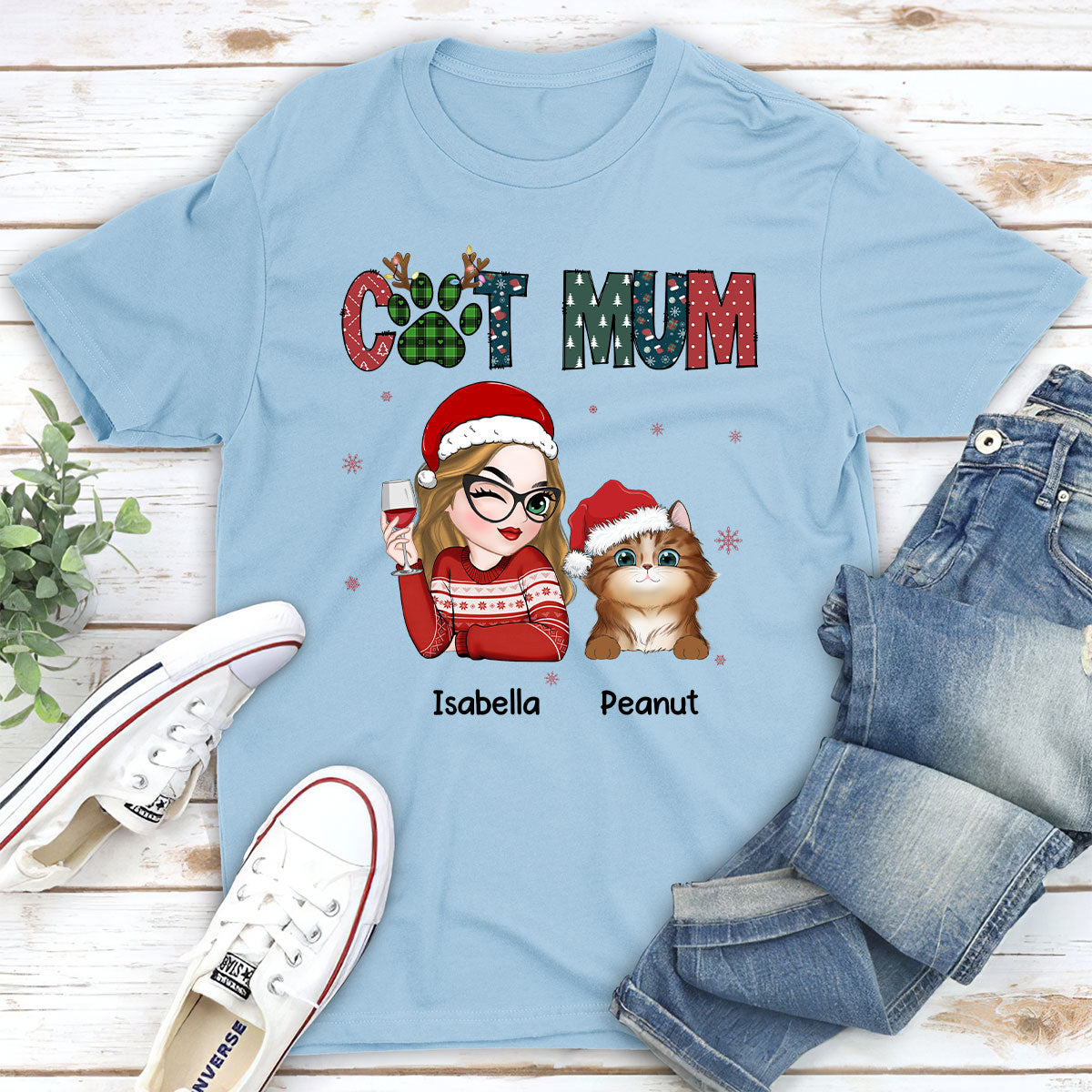 My Lovely Cat Mom - Personalized Custom Unisex 5.3 oz T-shirt for Pet Lovers