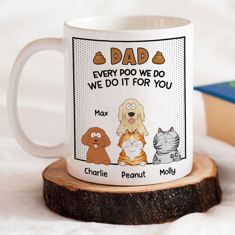 Dad's Personalized Custom Coffee Mug for Every Poo - 11oz & 15oz Options