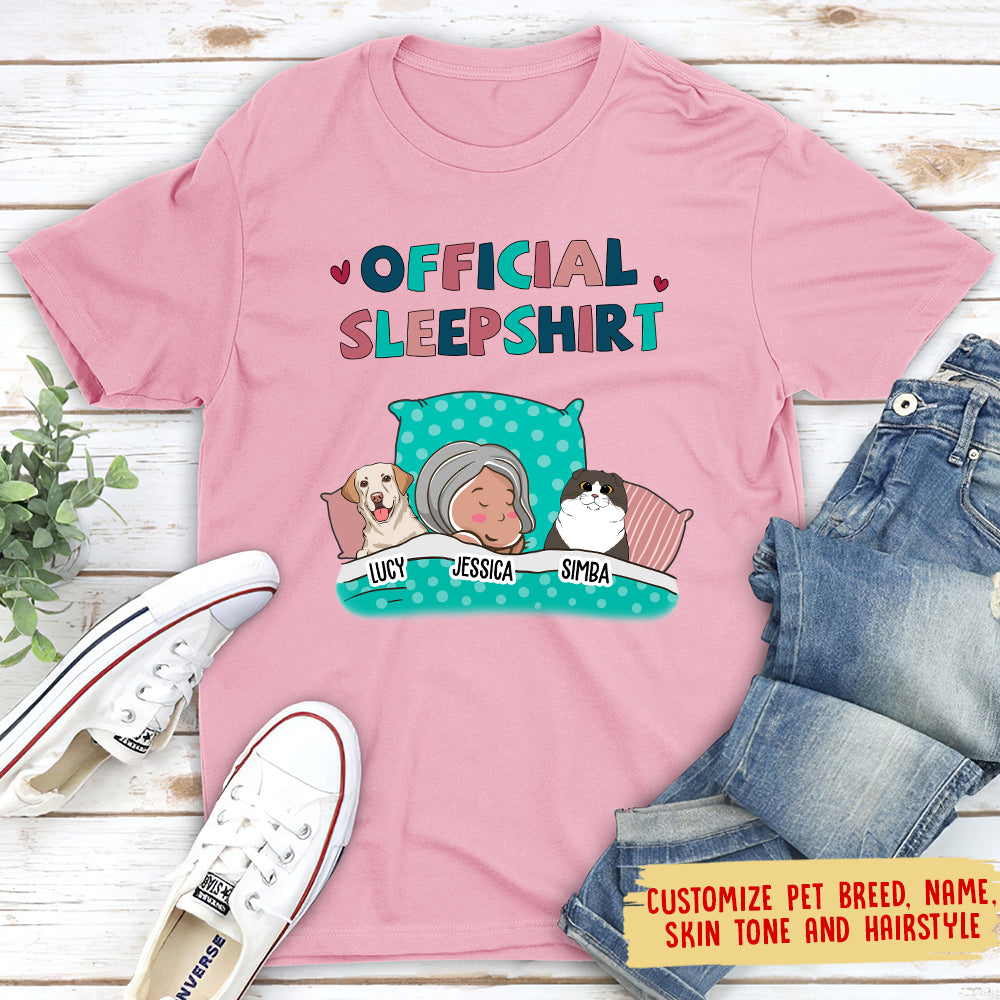 Customizable Pet Official Sleepshirt - Personalized Unisex T-shirt for Pet Lovers