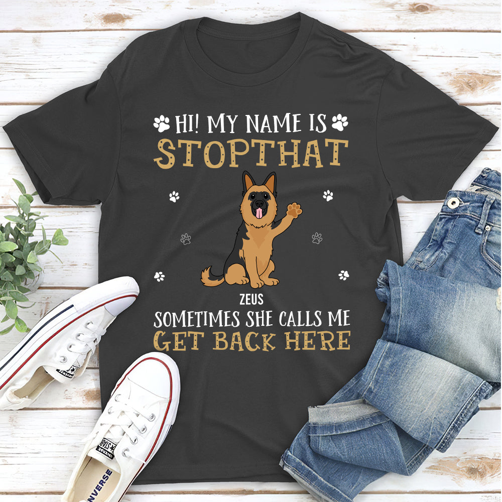 Get Back Here - Personalized Custom Unisex 5.3 oz T-shirt for Pet Lovers