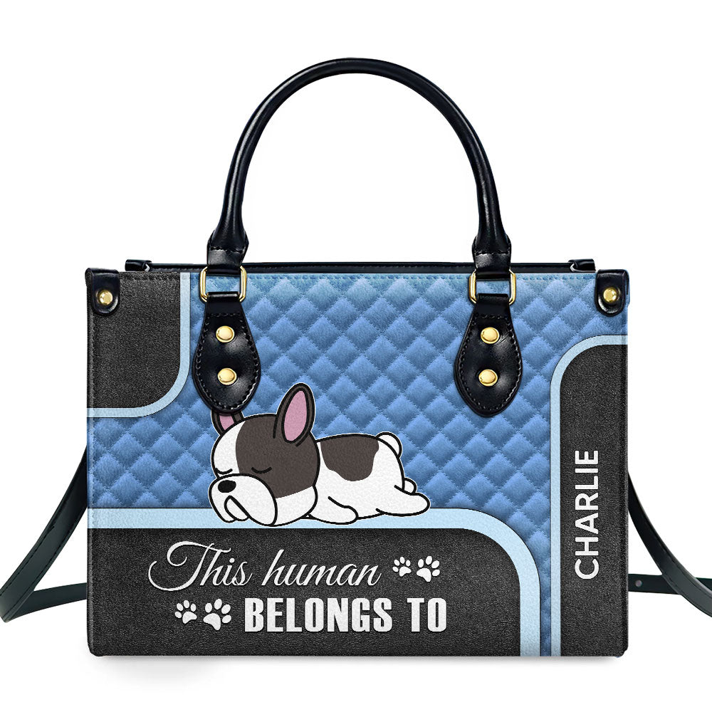 This Human Belongs - Exclusive Personalized Custom Leather Handbag for Baby Lovers