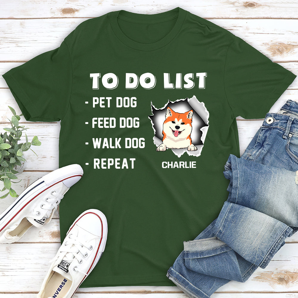 Personalized Custom Unisex Dog To Do List T-shirt - Ideal Gift for Pet Lovers