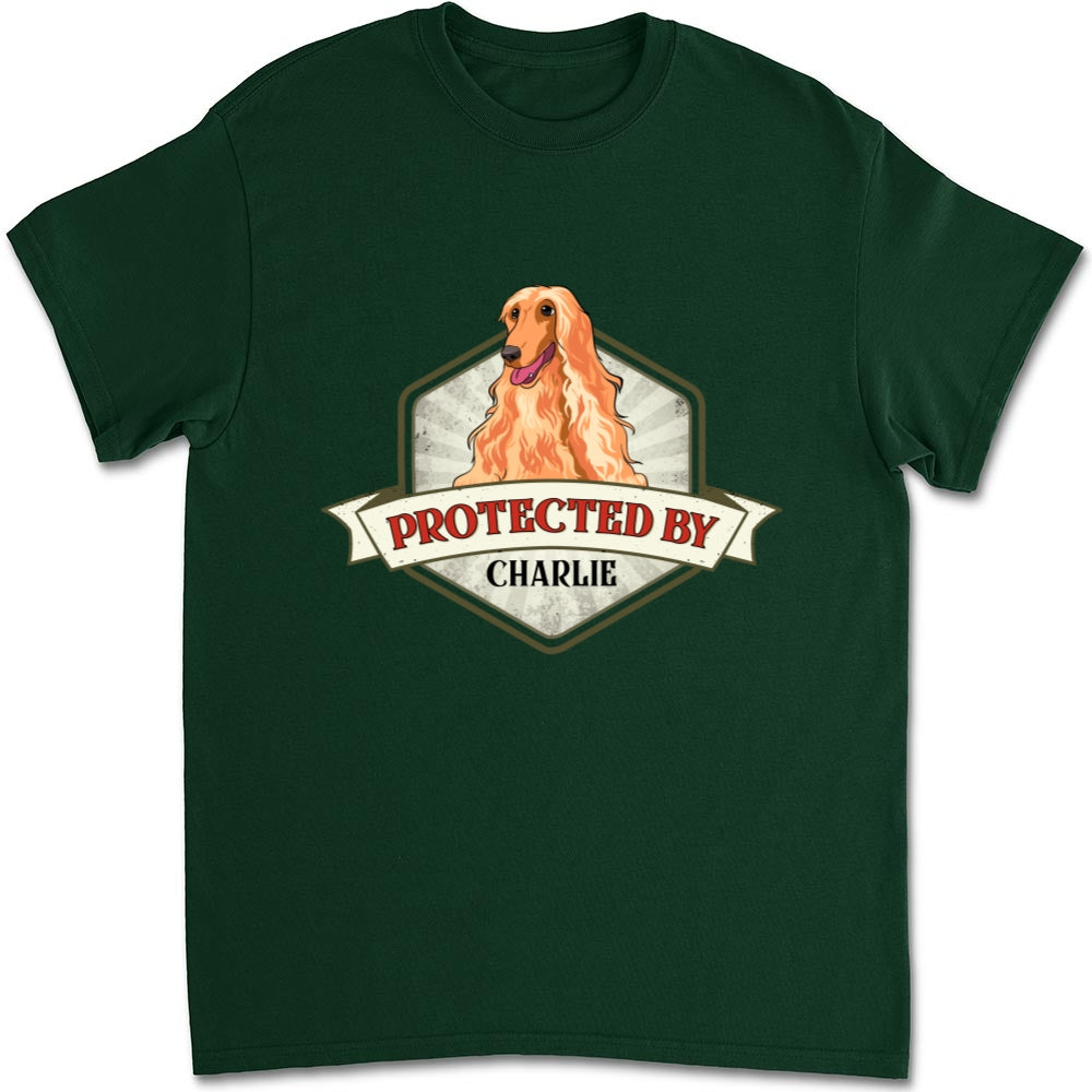 Protected By Dogs Ver 2 - Personalized Custom Unisex 5.3 oz T-Shirt for Pet Lovers