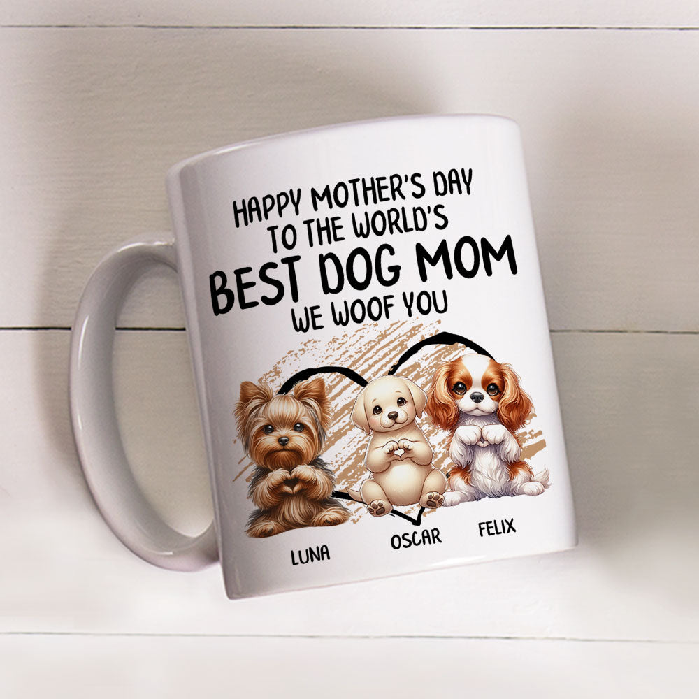 Heart Sign Mom - Personalized Custom 11oz/15oz Coffee Mug for Pet Lovers