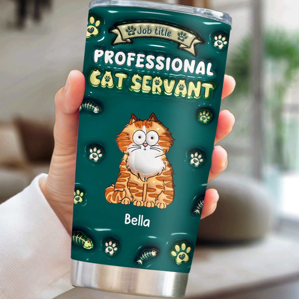 Professional Cat Servant - Exquisite Personalized Custom 3D Inflated Effect 20oz Stainless Steel Tumbler