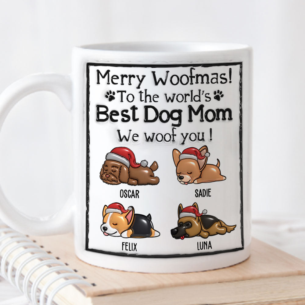 Best Christmas Gift - Personalized Custom 3D Inflated Effect Dog Dad Mom Mug