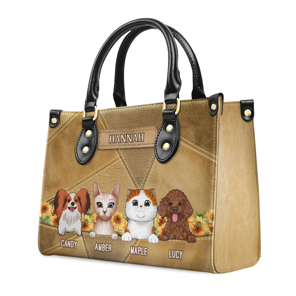 Vintage Personalized Custom Leather Bag for Pet Moms
