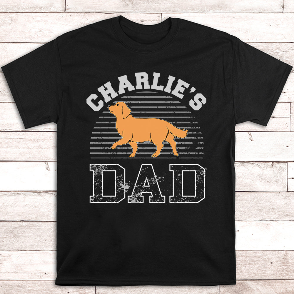 Dog Dad Walking - Personalized Custom Unisex 5.3 oz Heavy Cotton T-shirt for Pet Lovers