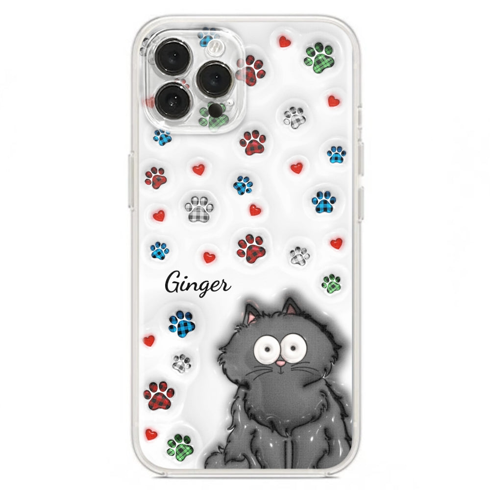 Charming Personalized Custom 3D Inflated Effect Phone Case for Lovely Cat Lovers