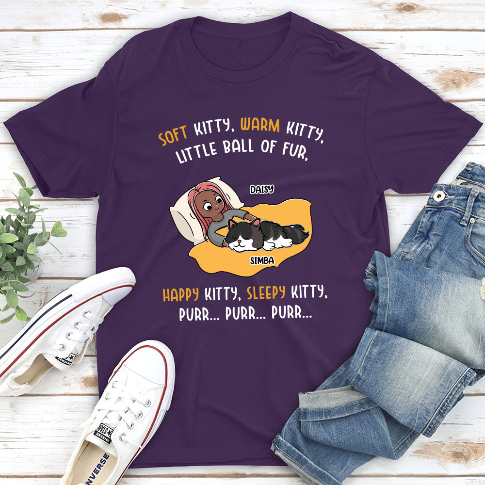 Happy Kitty Sleepy Kitty - Personalized Custom Unisex 5.3 oz T-shirt for Pet Lovers