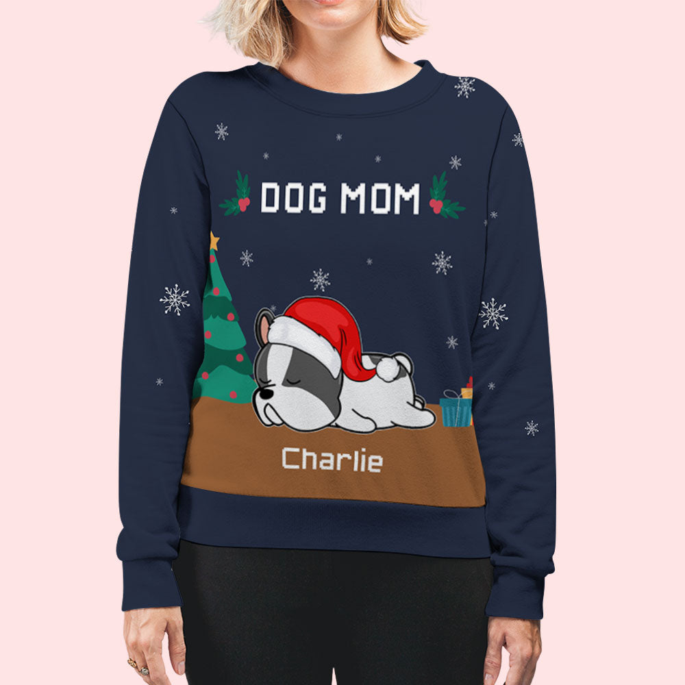 Cozy Christmas - Personalized Custom All-Over-Print Unisex 8.8 oz Polyester Blend Sweatshirt for Pet Lovers