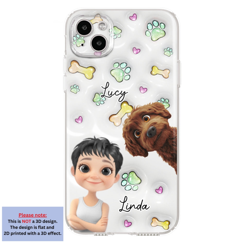 Lovey Human and Her Dogs - Exclusive Personalized Custom 3D Inflated Effect Smartphone Case