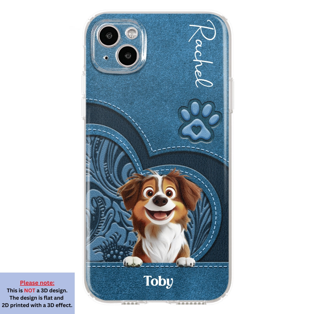 Adorable Dog Cartoon Personalized Custom Leather Phone Case