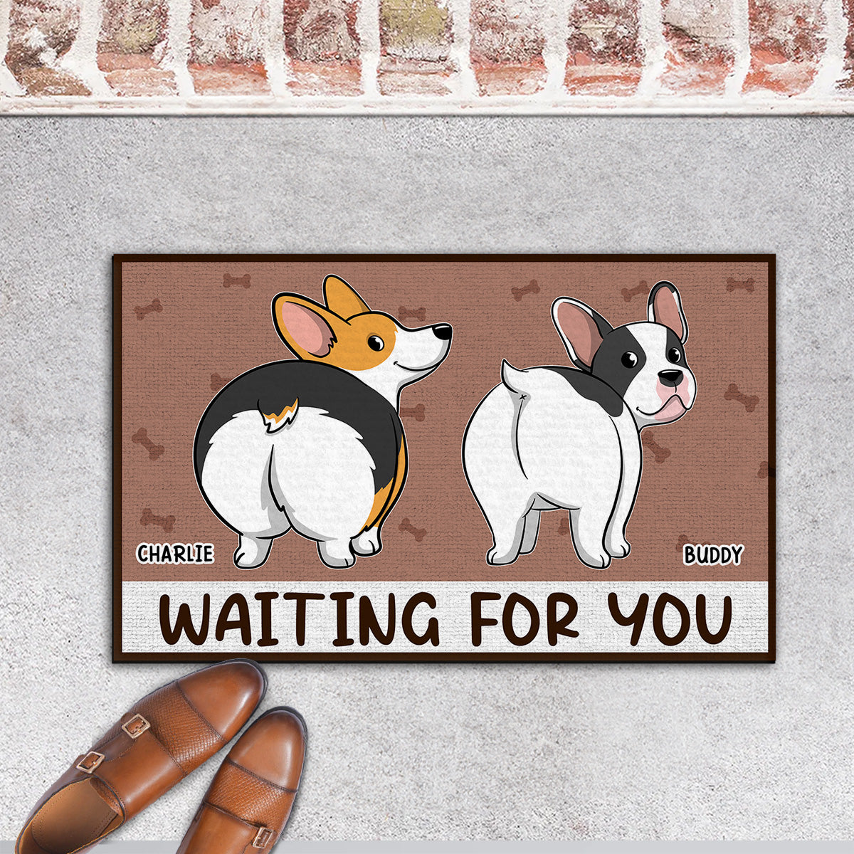 Waiting For You - Personalized Custom Pet Picture Doormat: Standard & Premium Options in 3 Sizes