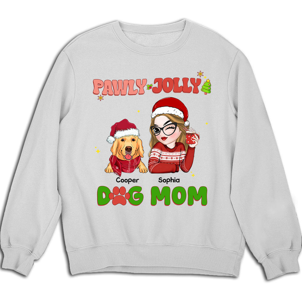 Pawly Jolly Dog Mom - Premium Personalized Custom Unisex 8.0 oz Sweatshirt for Pet Lovers