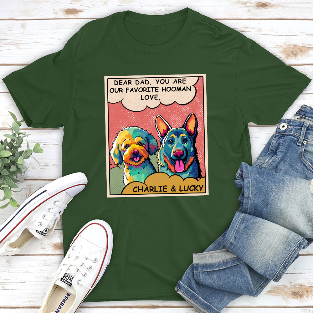 My Favorite Hooman - Exclusive Personalized Custom Unisex 5.3 oz T-shirt for Pet Lovers