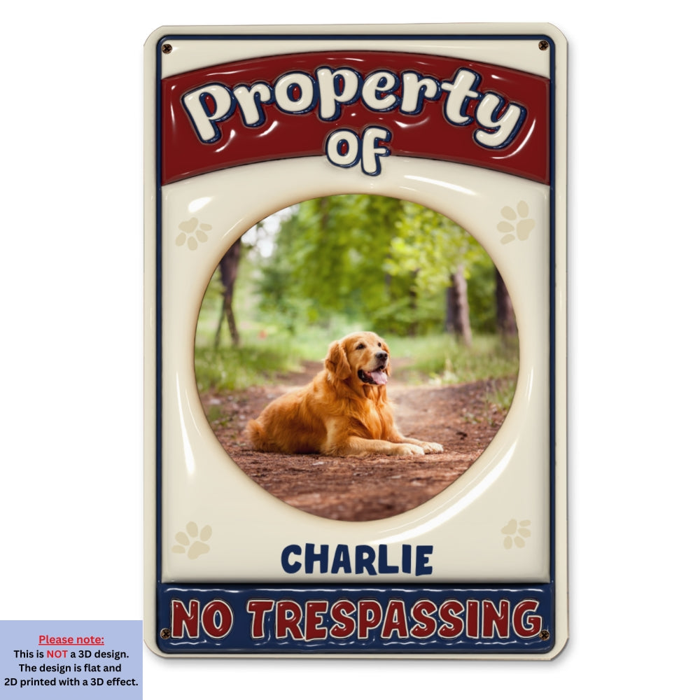 Exclusive Personalized Custom 3D Inflated Effect No Trespassing Version Metal Photo Sign