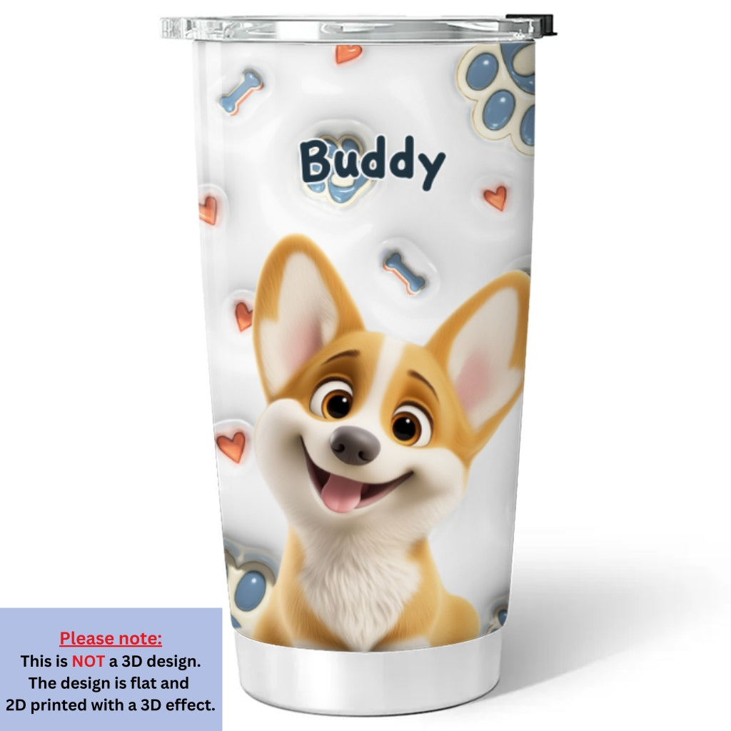 Oh My Dogs Are Adorable - Personalized Custom 3D Inflated Effect 20oz Stainless Steel Tumbler for All Occasions