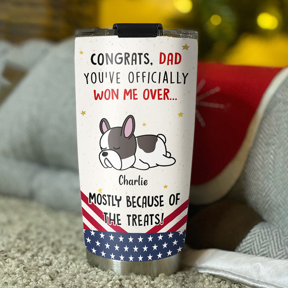 Congrats Dog Dad Mom - Personalized Custom 20oz Stainless Steel Tumbler with Thousands of Cool Designs